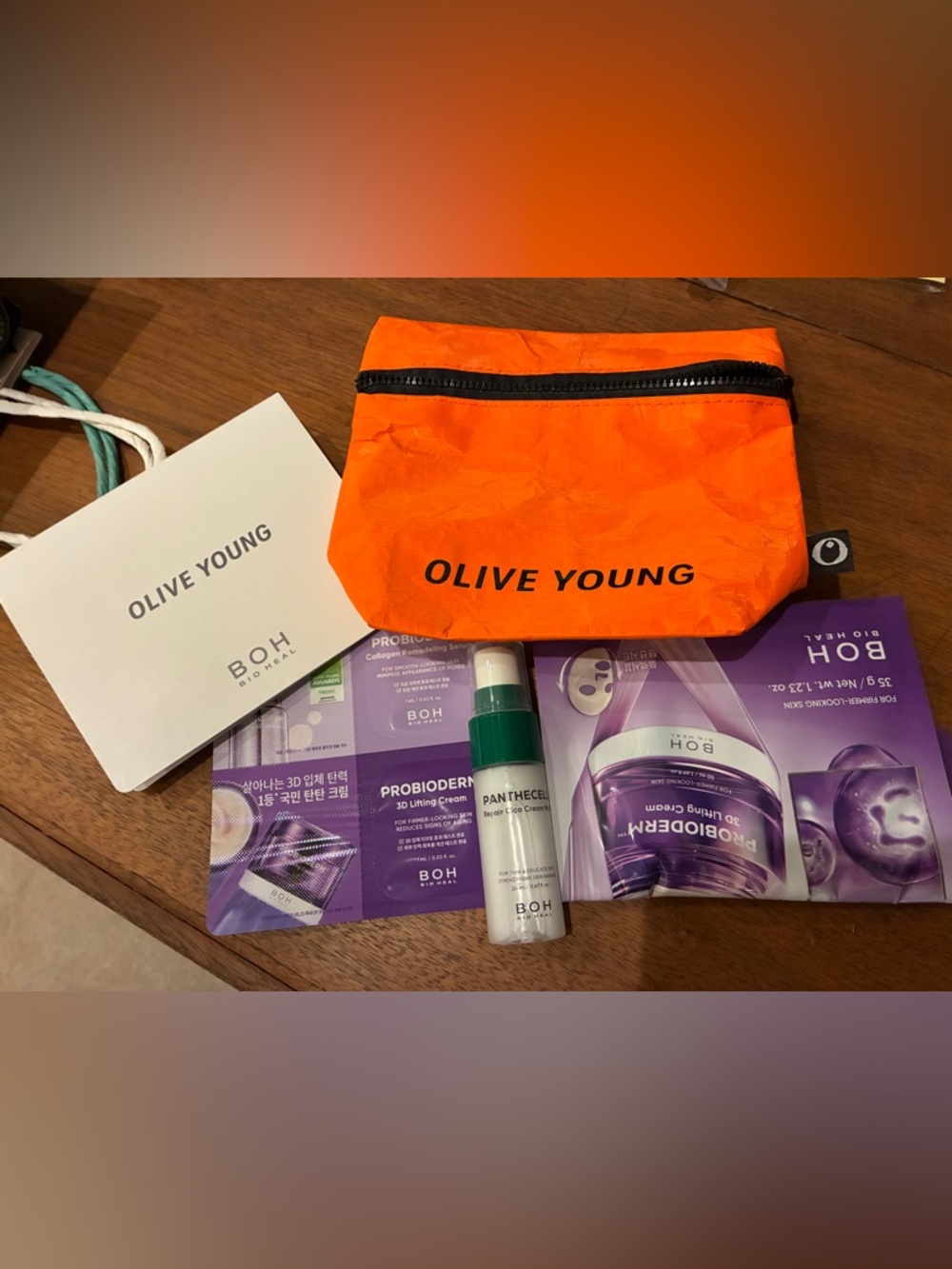 Olive Young Orange Cosmetic Pouch Gift Set